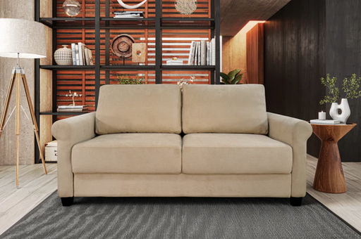 Omnia Leather Cozy sleeper sofa with classic rolled arms available at Sacramento Furniture Store in Northern California