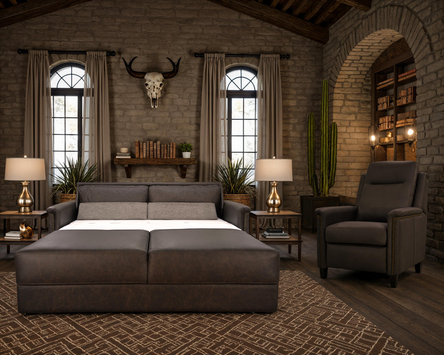American made sleeper sofa by Omnia Leather in Northern California