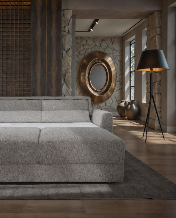 Custom Omnia Leather sleeper sofa showroom in Sacramento California