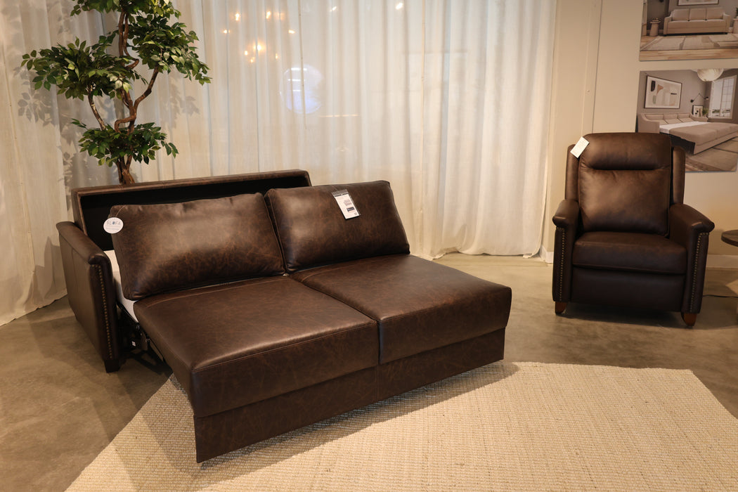 Custom leather sleeper sofa available at Sacramento Furniture Store