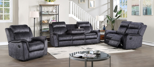 Soft Faux Suede Manual Recliner Sofa with Cupholders | Comfortable & Sturdy - 1080 lbs Capacity