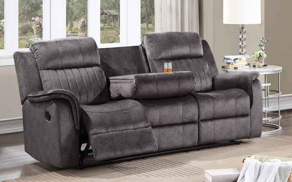 Soft Faux Suede Manual Recliner Sofa with Cupholders | Comfortable & Sturdy - 1080 lbs Capacity