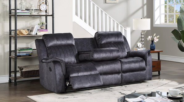 Soft Faux Suede Manual Recliner Sofa with Cupholders | Comfortable & Sturdy - 1080 lbs Capacity