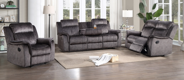 Soft Faux Suede Manual Recliner Sofa with Cupholders | Comfortable & Sturdy - 1080 lbs Capacity