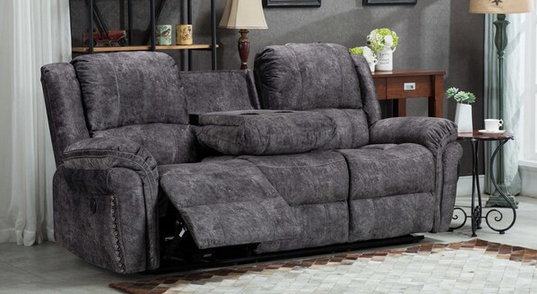 Luxury Holland Velvet Power Reclining Sofa Set with USB Ports, Nailhead Trim & Cupholders – Chair, Loveseat, Sofa