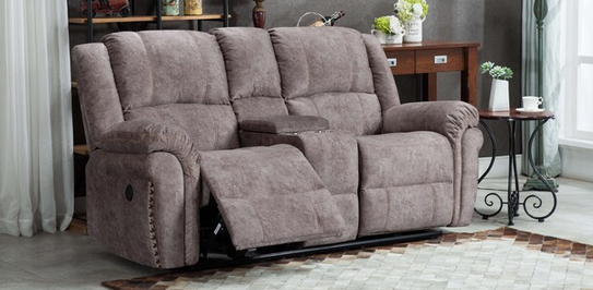 Luxury Holland Velvet Power Reclining Sofa Set with USB Ports, Nailhead Trim & Cupholders – Chair, Loveseat, Sofa