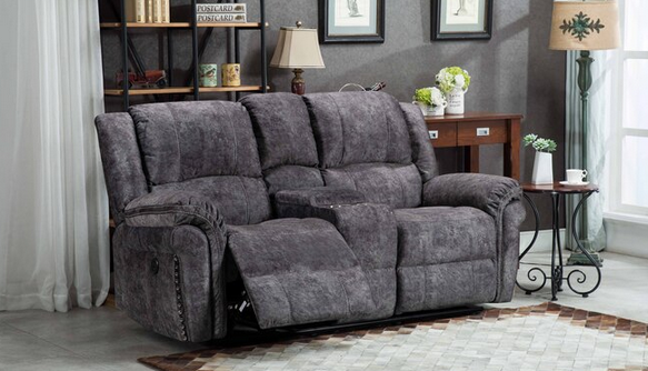 Luxury Holland Velvet Power Reclining Sofa Set with USB Ports, Nailhead Trim & Cupholders – Chair, Loveseat, Sofa