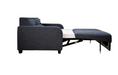 Omnia Leather Dove bar-free sleeper sofa converted into a comfortable guest bed