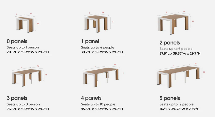 Transformer table Outdoor Dimensions 