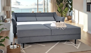 The Harmony SLOFA sleeper sofa by Omnia Leather in premium top-grain leather