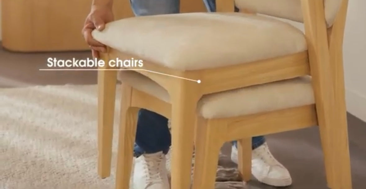 Transformer table nova stackable chairs 