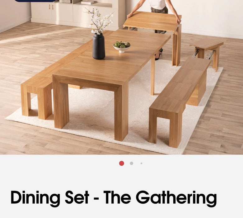 Transformer table the gathering in Scandinavian oak 