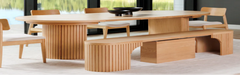 Transformer round to oval dining table in Scandinavian Oak finish – Sacramento Furniture Store