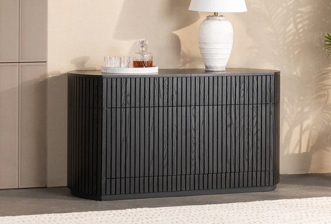 Transformer Table sideboard with soft-close storage drawers