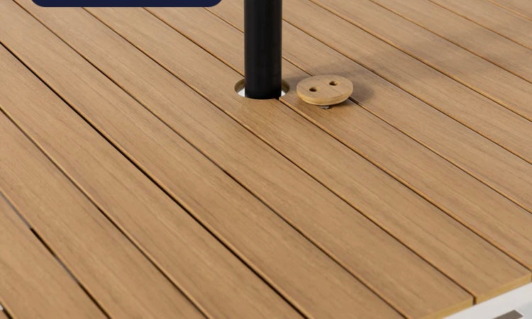 Transformer table with umbrella at Sacramento Furniture Store 