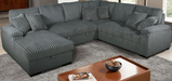Corduroy U-Shaped Sectional Sofa with Pull Out Bed & 6 Throw Pillows – Corduroy Fabric – Perfect for Sacramento, CA Homes