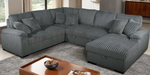 Corduroy U-Shaped Sectional Sofa with Pull Out Bed & 6 Throw Pillows – Corduroy Fabric – Perfect for Sacramento, CA Homes
