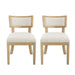Farmhouse Style Fabric Upholstered Side Dining Chair Set
