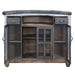 Rahma - Bar Table - Antique Ebony Top Grain Leather & Aluminum
