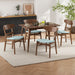 5 Piece Dining Set & 1 Table And 4 Upholstered Chairs - Mint / Walnut