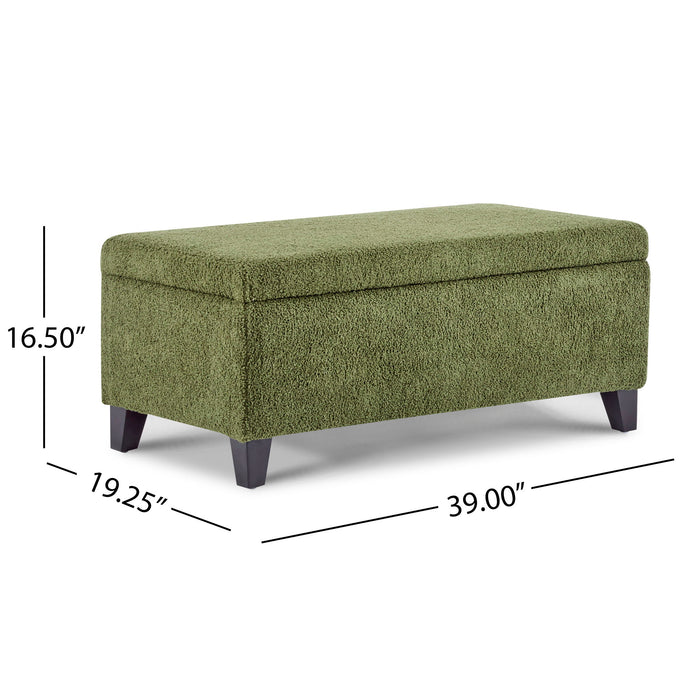 Storage Ottoman With Flip Top Lid - Retro Green