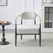 Upholstered Accent Armchair With Tapered Legs - Beige / Black / Gold