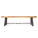 Outdoor Dining Bench, Patio Backless Bench - Teak / Black