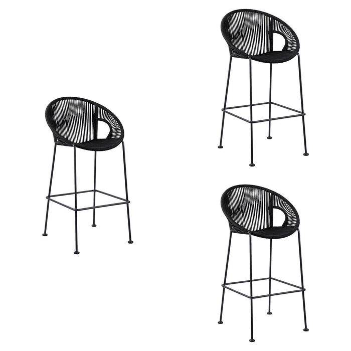 Acapulco - 30" Indoor Outdoor Steel Bar Stool With Rope Set of 2