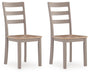 Harperfeld - Dining Room Side Chair (Set of 2) - Natural / Gray
