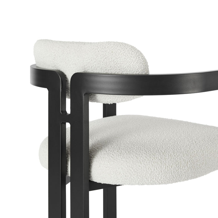Jazmin - Outdoor Dining Chair With Boucle Cushion And Powder Coated Aluminum Frame (Set of 2) - Cream / Black