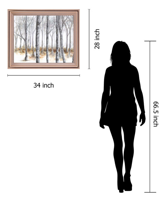 Whispering Silver Woods - 28" x 34" Framed Wall Art