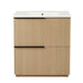 Fluted Bathroom Vanity With Ceramic Sink, Soft Close Slides
