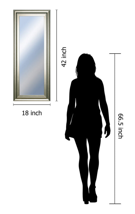 18x42 Decorative Framed Wall Mirror By Classy Art Promotional Mirror Frame #42 - Pearl Silver