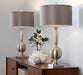 Joan - Contemporary Table Lamp (Set of 2) - Nickel / Gray Satin