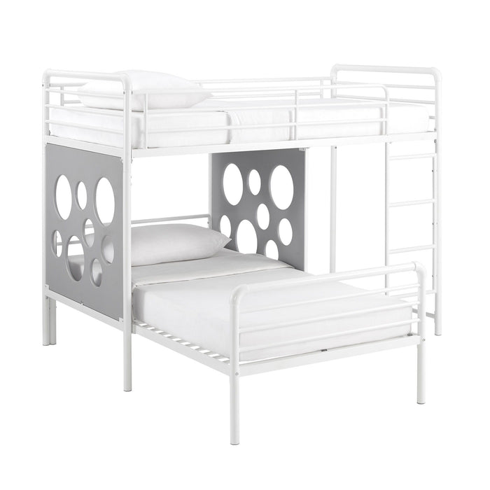 Twin Geo Cutout Colorful L-Shaped Bunk Bed