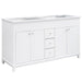 Bathroom Vanity Cabinet Only, 3 Drawers & 4 Doors With Double Layer Shelves - White
