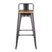 Oregon - Industrial Low Back Barstool (Set of 2) - Black