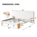 Upholstered Platform Bed Frame With Curved Headboard, Built-In Floating Shelves