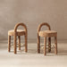 Penny - Round Arched Fully Upholstered Counter Stool (Set of 2) - Orange