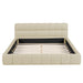 Upholstered Platform Bed With Thick, Grounded Bed With Solid Frame