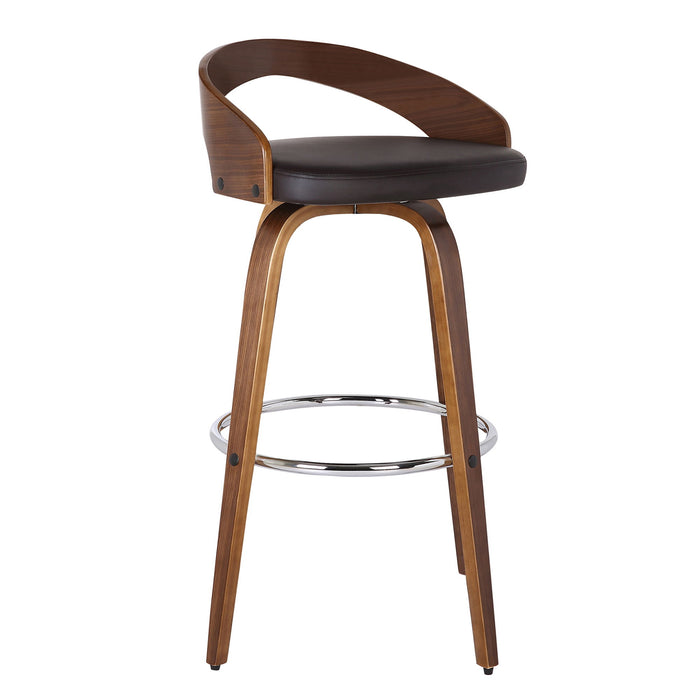 Sonia - 26" Counter Height Swivel Bar Stool - Walnut Wood
