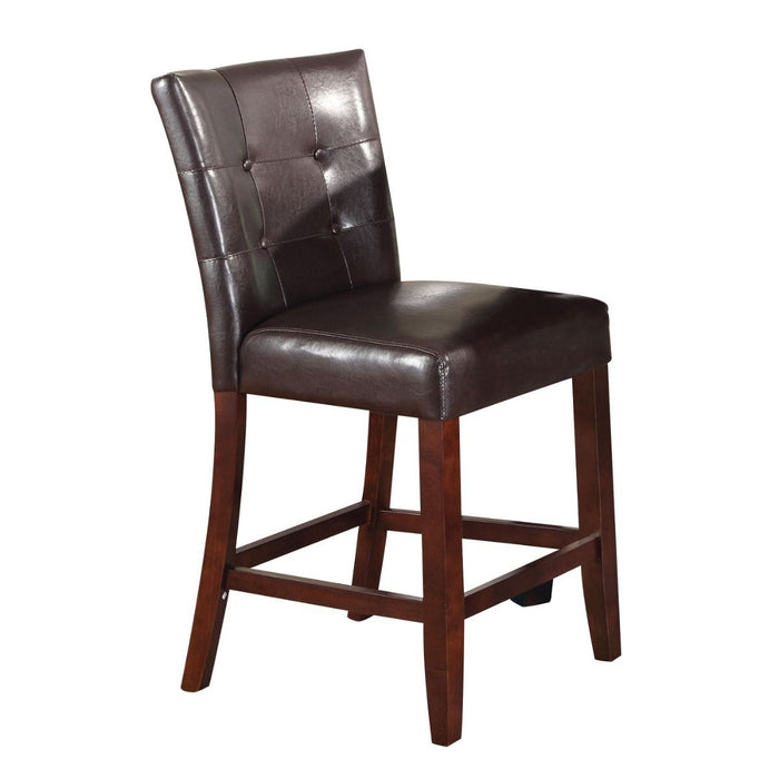 Britney - 20" Counter Height Chair Set of 2) - Espresso Synthetic Leather & Walnut