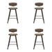 Fox - Counter Height Curved Back Wood Bar Stool With Faux Leather Seat