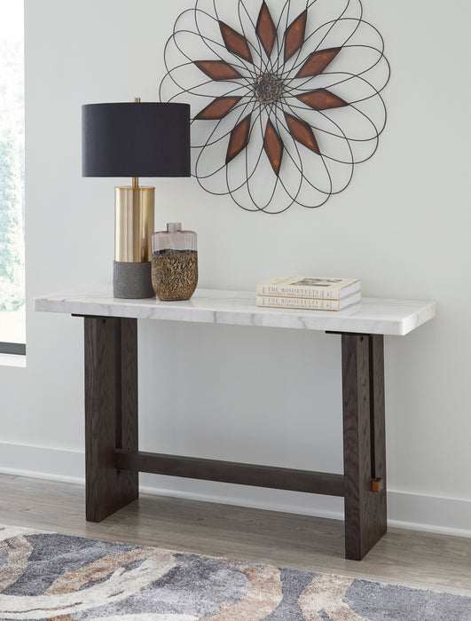 Burkhaus - White / Dark Brown - Sofa Table Sacramento Furniture Store Furniture store in Sacramento