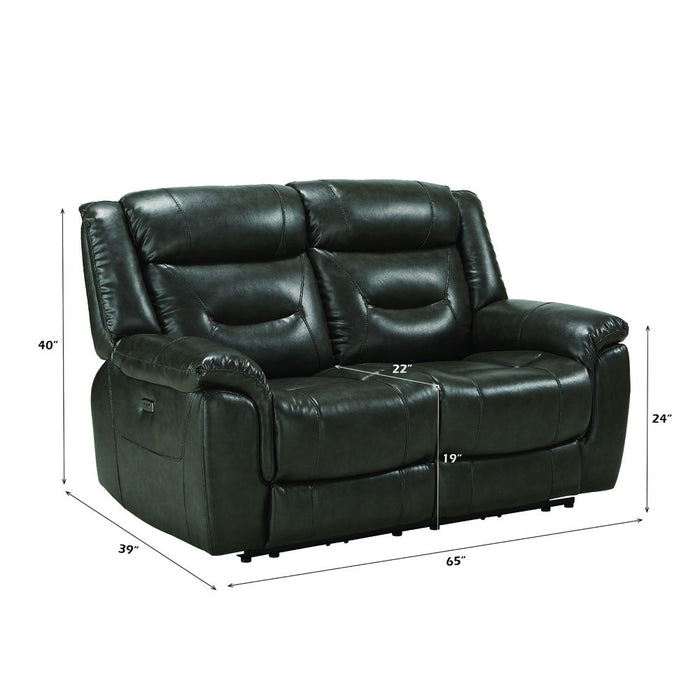 Imogen - Power Motion Loveseat With USB - Gray Leather-Aire