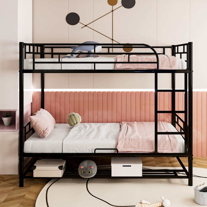 Metal Bunk Bed & Shelf And Guardrails
