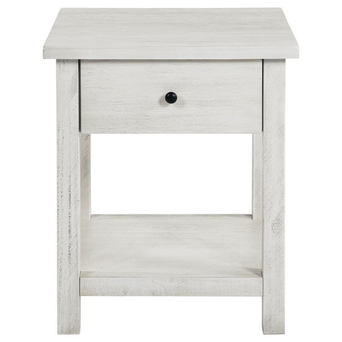 Payne - 1 Drawers Wood End Table with Shelf