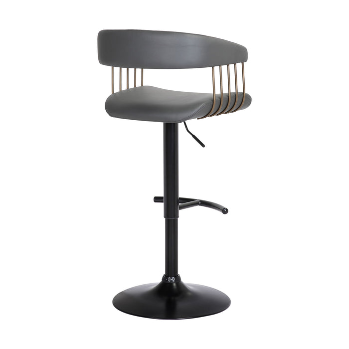 Calista - Adjustable Bar Stool - Gray / Golden Bronze