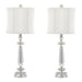 Karat - Contemporary Crystal Table Lamp (Set of 2) - Clear Crystal / Chrome / White Softback