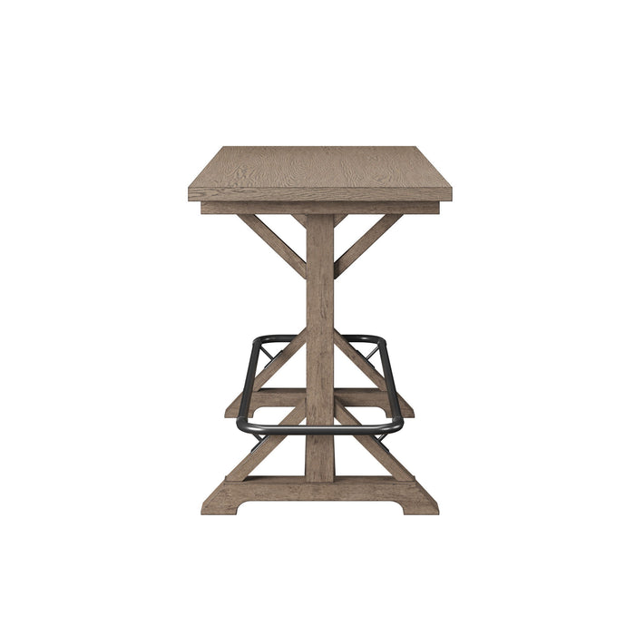 Bar Height Trestle Table - Brown - Solid Wood